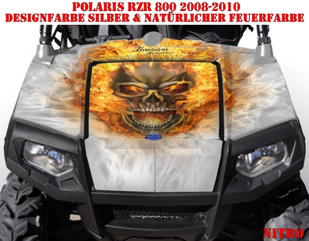 Nitro Weiß, Feuerfarbe = Natürlich für Polaris RZR 800/800 S - 2006-2010